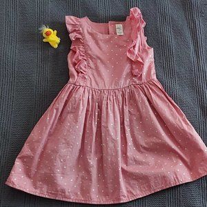 Pink dress with silver hearts, Girls Size 5T